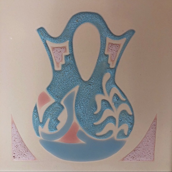 Vintage Cleo Teissedre Handpainted Southwestern Wedding Vase Ceramic Tile - Picture 1 of 3